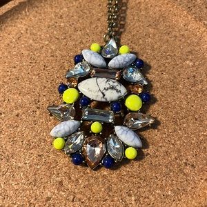Sugarfix statement necklace. Enamel, gem, marble, long and adjustable